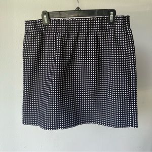 J. Crew B&W Polka Dot Pull-On Mini Skirt Size 14